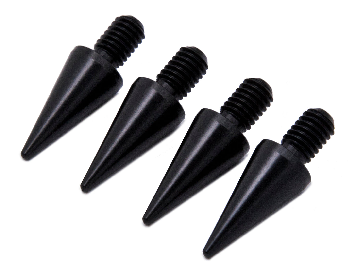 Black Aluminium Speaker Spikes M6 x 10 mm – 10 mm Cone Diameter – Set of 4