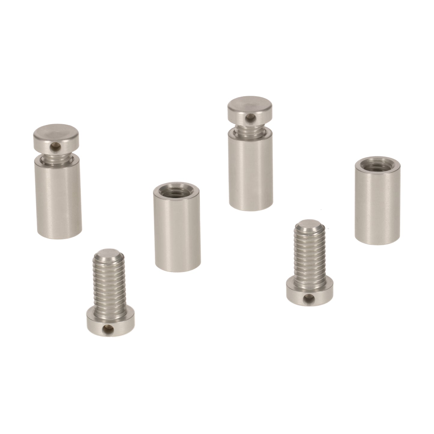 Alu Standoffs Sign Fixing Natural Anodised 16mm dia L=25mm 4x