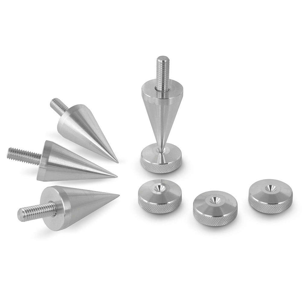 4x BIG M8 Speaker Spikes + 4 Aluminium Spike Pads HIFI Sub woofer