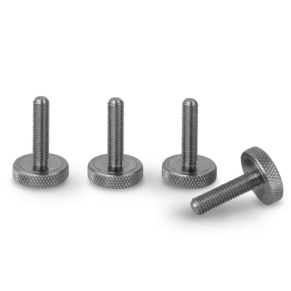 Flat Knurled Thumb Screws M6 x 19mm Stainless Steel - Set of 4