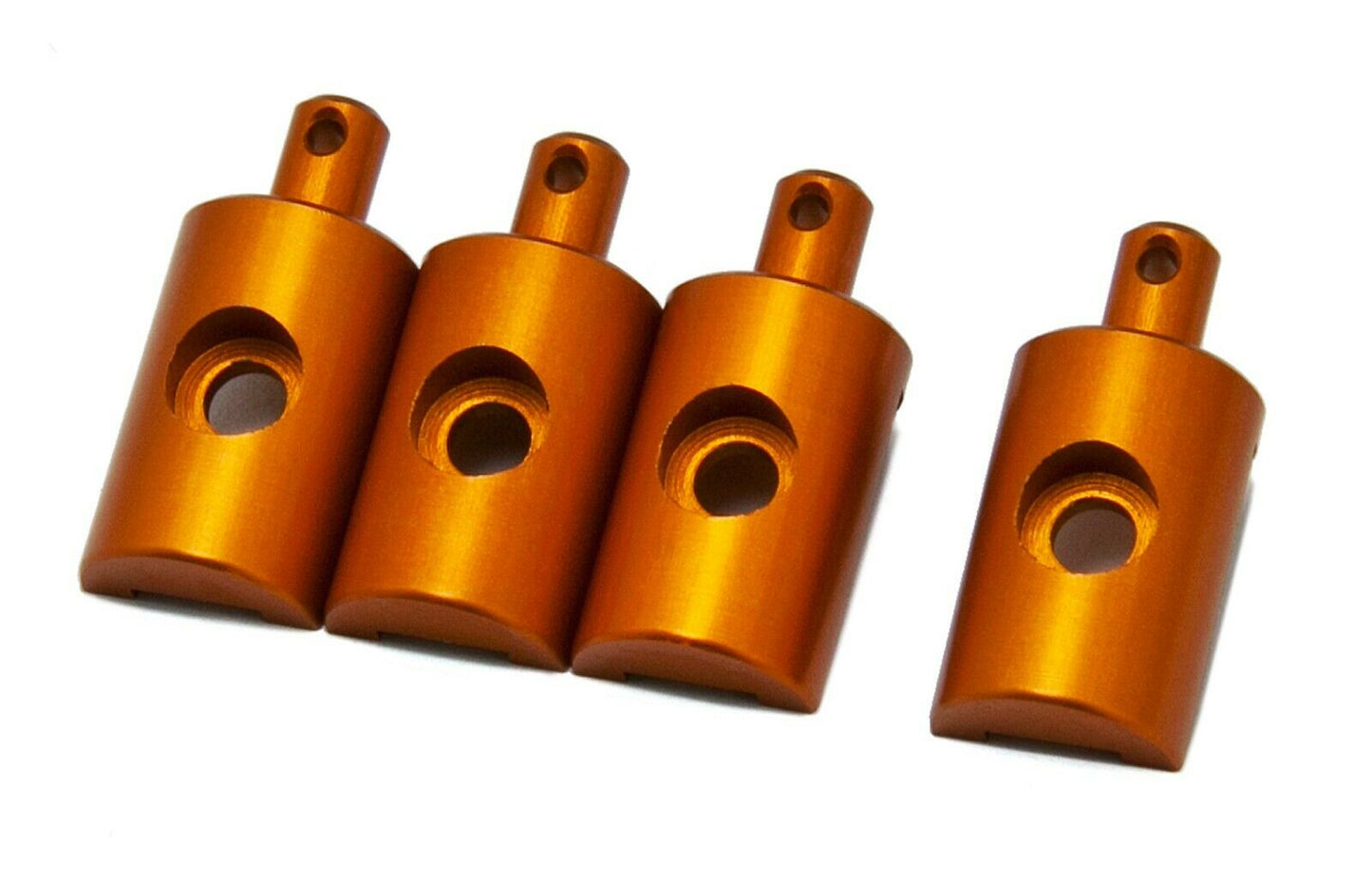Replacement Lunchbox Aluminium ORANGE Body Mounts fits Tamiya - Set of 4