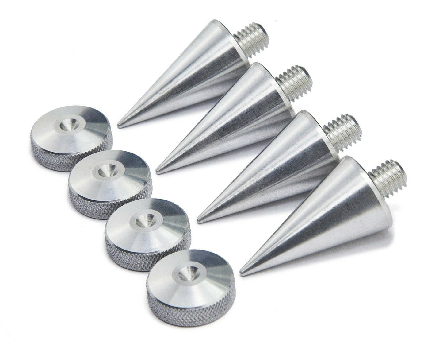 4x BIG M8 Speaker Spikes + 4 Aluminium Spike Pads HIFI Sub woofer