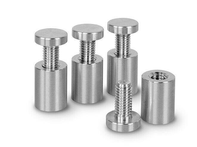 Sign Fixings Aluminium Polished Finish 20mm dia L=25mm Standoffs