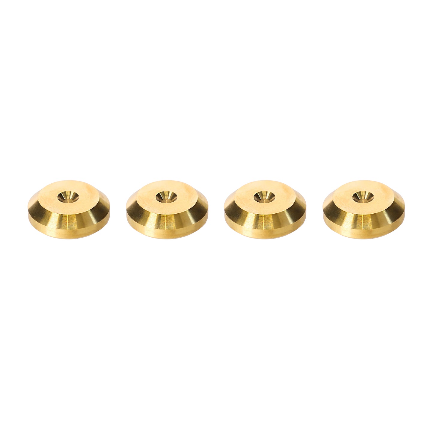 XLARGE - Brass Speaker Spike Pads 40mm DIA chamfered 4pcs