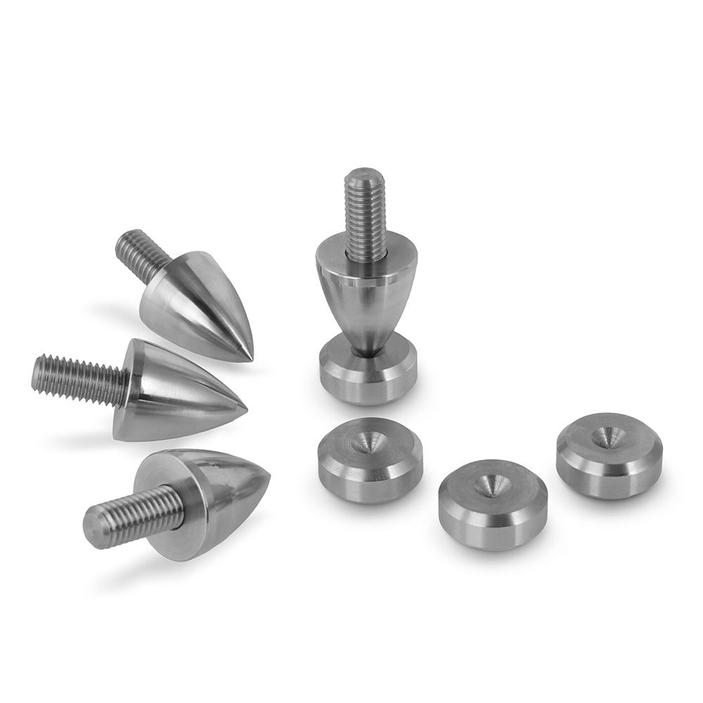 M6 Stainless Speaker Spikes + 20mm Chamfered Spike Pads HIFI