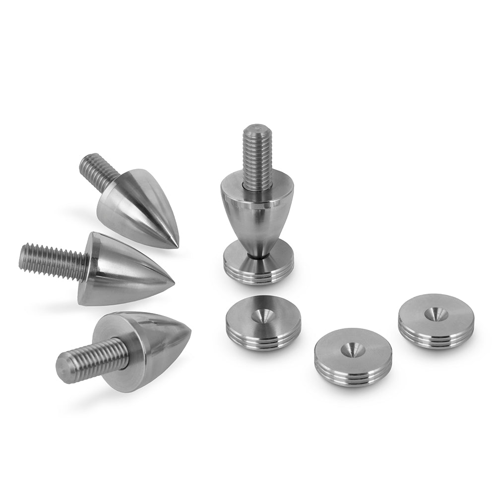 M6 Stainless Speaker Spikes + 20mm Slim Spike Pads HIFI Stands