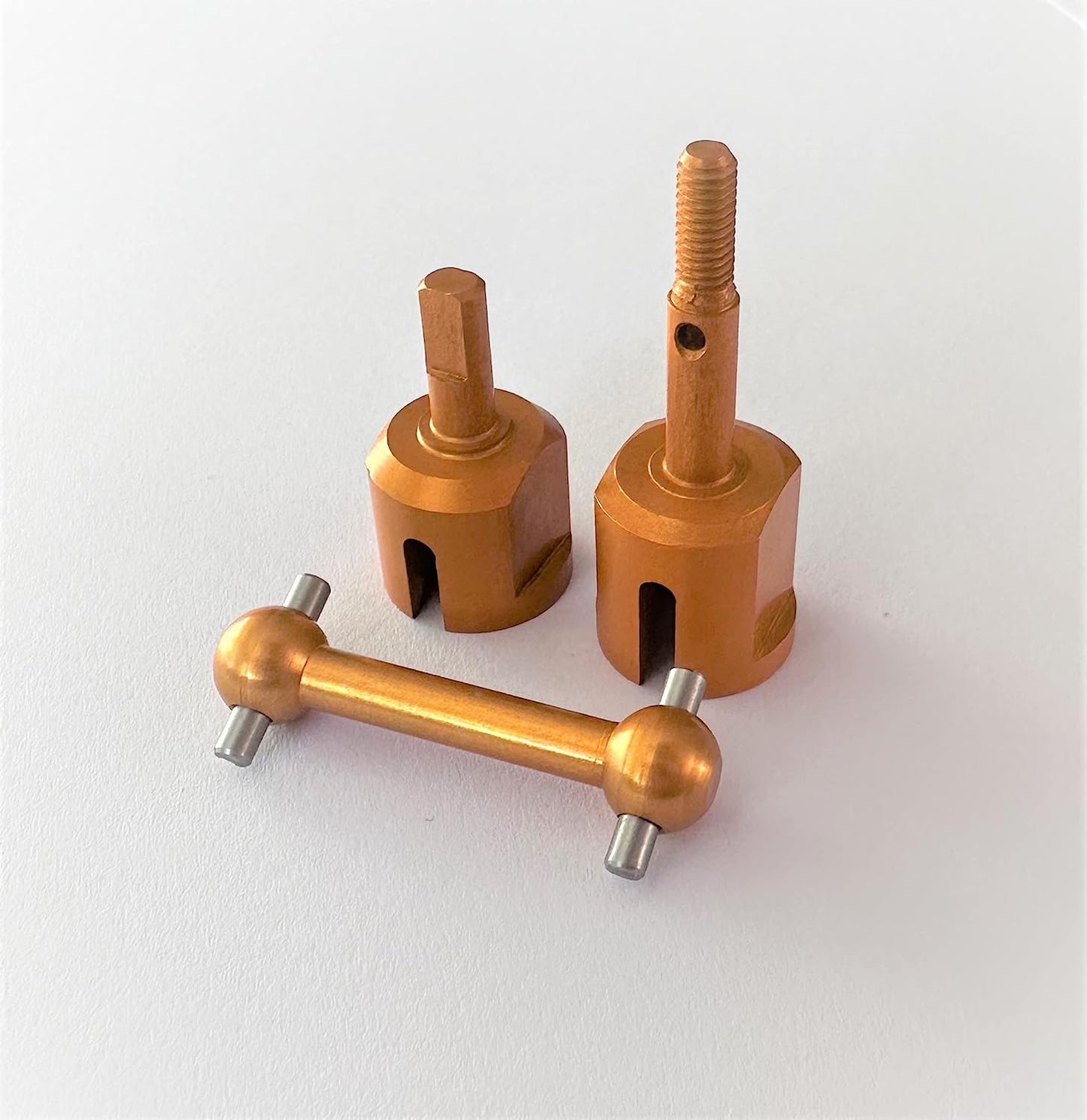 Replacement for TAMIYA TT01 TT02 Alu Axle Shaft Adapter Set for One Axle Orange
