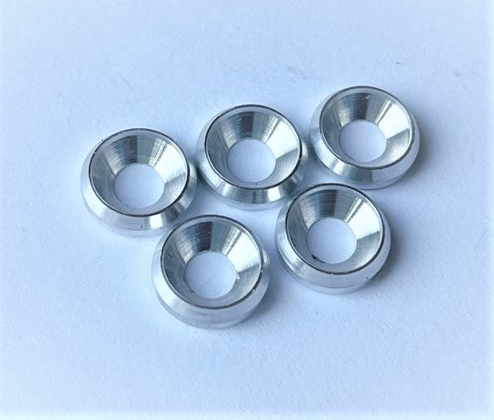 Aluminium Countersunk Cup Washers M3 8mm dia CNC Solid Metal 5x