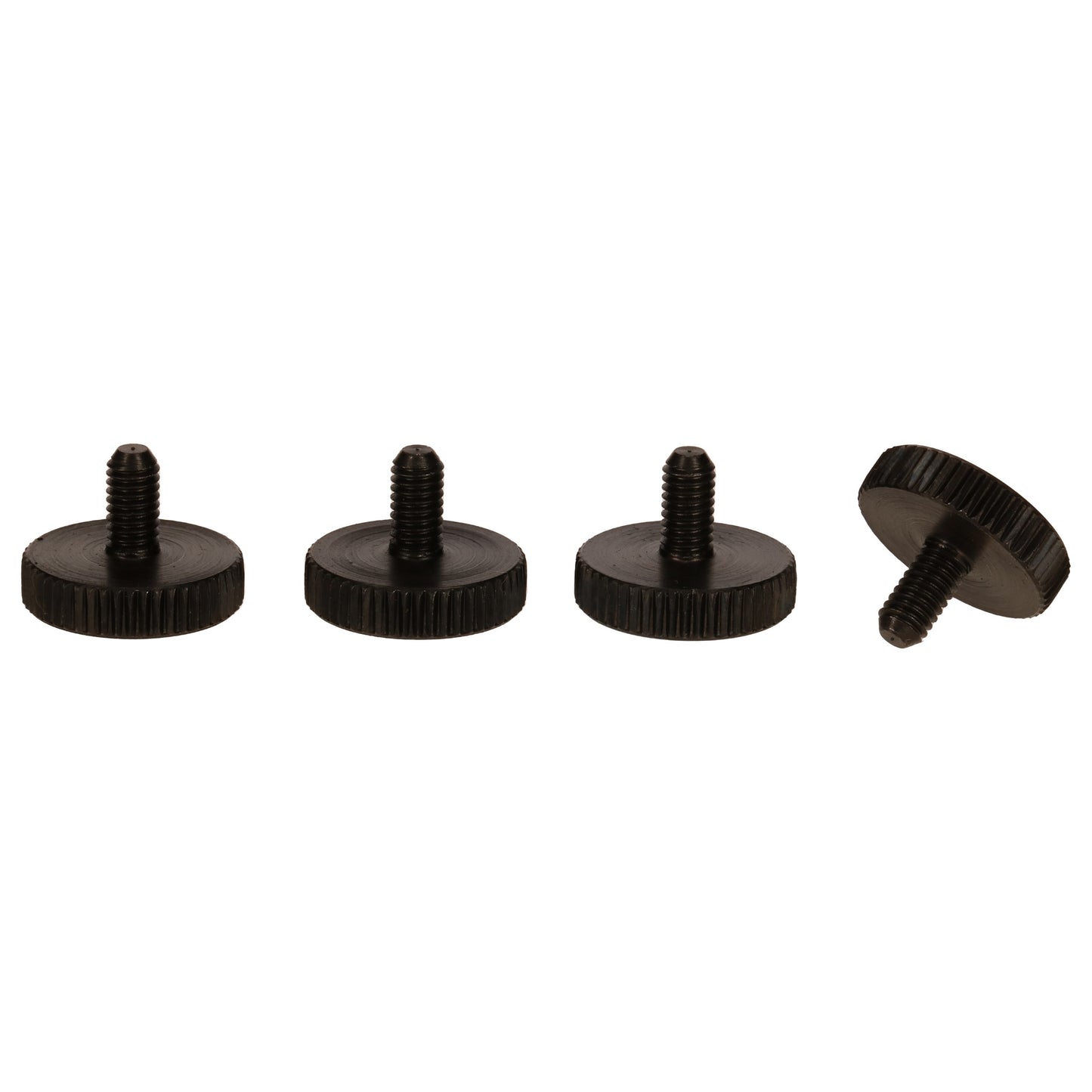 Knurled Thumb Screw Black Steel M5 x 10mm DIN 653 20mm dia (4pcs)