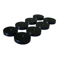 PrecisionGeek® Black Aluminium Speaker Spike Pads 20mm Slim – CNC Machined Isolation Discs, Set of 8