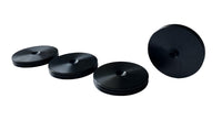 PrecisionGeek® Slim Speaker Spike Pads – Decorative Grooved Edge, Ø40mm – Black Aluminium – Pack of 4
