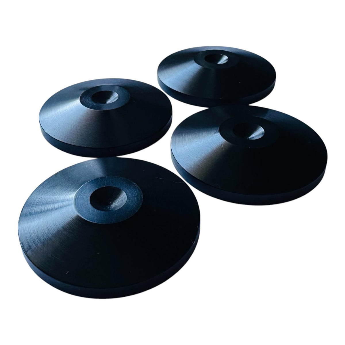 PrecisionGeek® Black Aluminium Coned Speaker Spike Pads 40mm – Set of 4