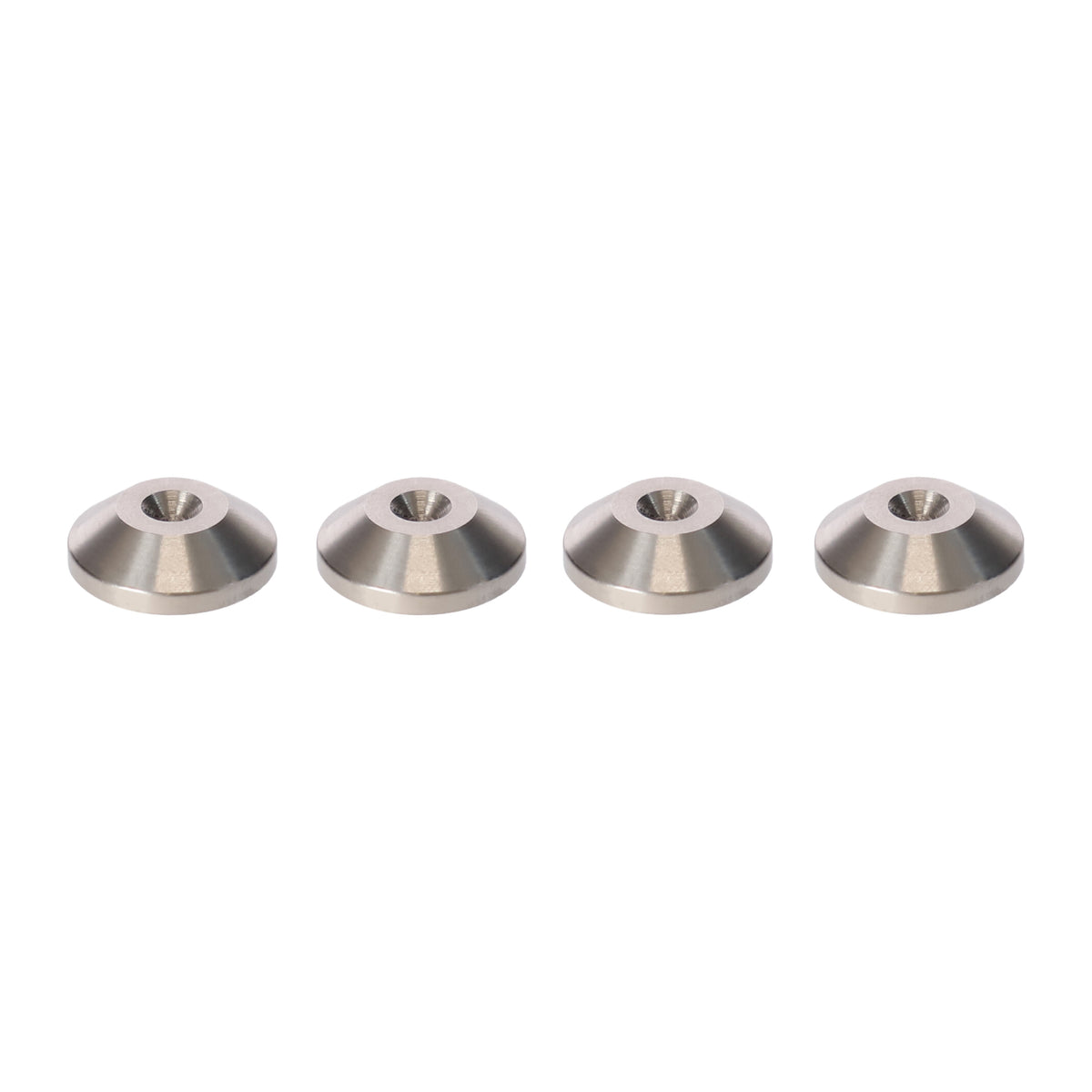 PrecisionGeek® Stainless Steel Speaker Spike Pads 20mm CONED – CNC Machined Isolation Discs 6mm, Set of 4