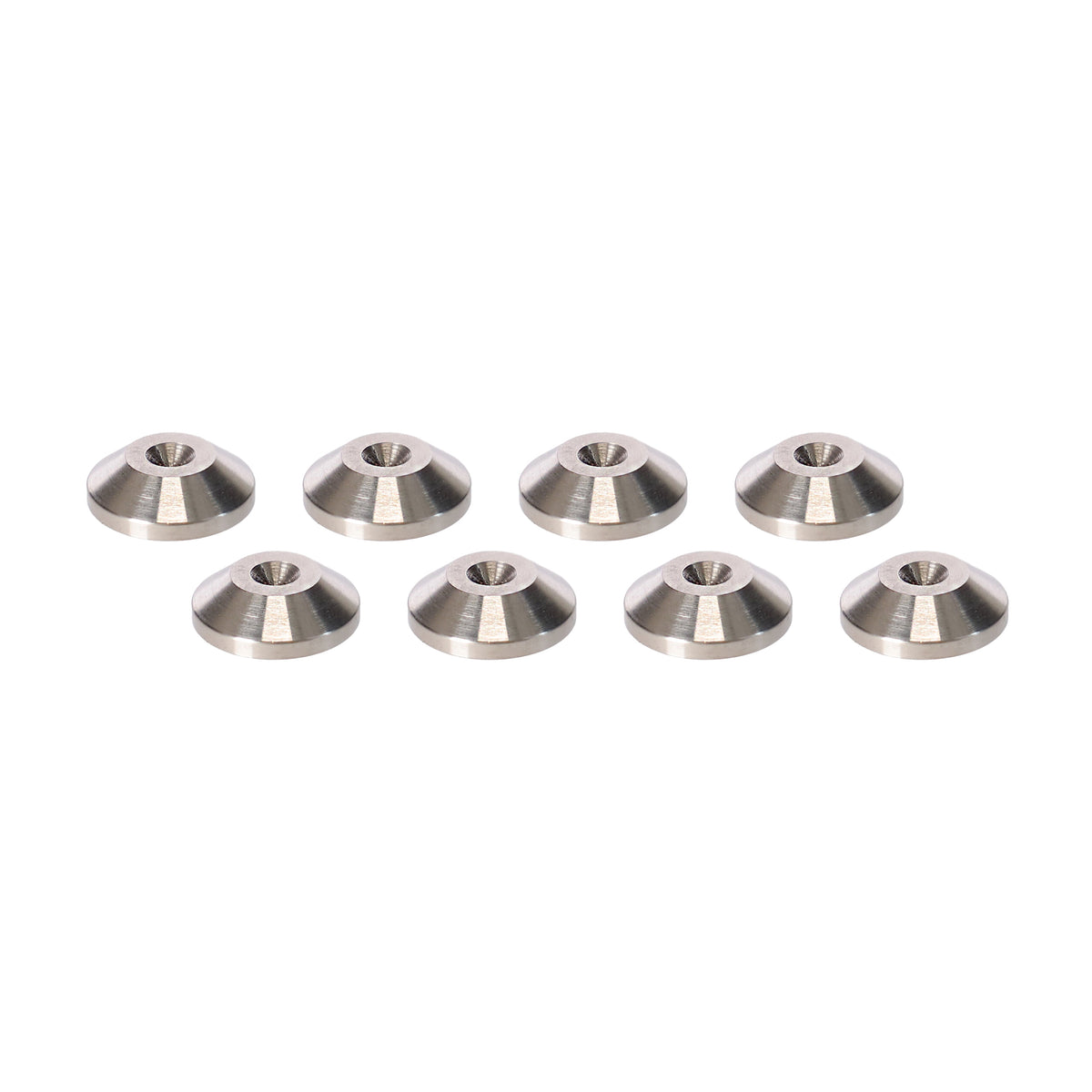 PrecisionGeek® Stainless Steel Speaker Spike Pads 20mm CONED – CNC Machined Isolation Discs 6mm, Set of 8