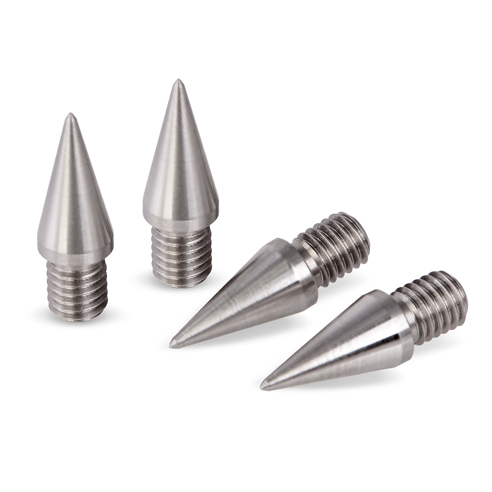 Stainless Steel Speaker Spikes 1/4"-20 UNC x 10 mm – 10 mm Cone Diameter – Set of 4