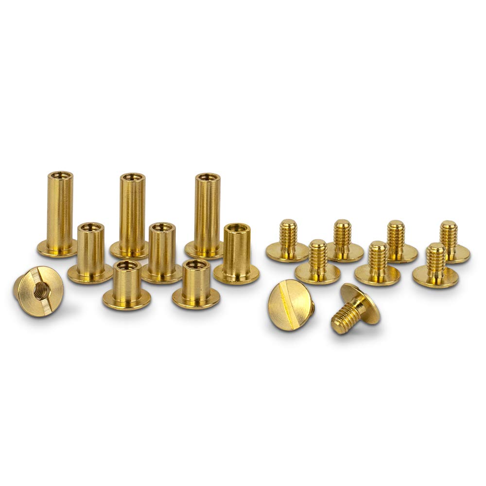 PrecisionGeek® Premium CNC Bookbinding Screws 6–7 mm in Brass
