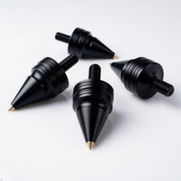 PrecisionGeek® Black Aluminium Speaker Spikes M8 Ø20mm x 34mm with Brass Tip – Set of 4