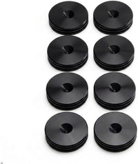 PrecisionGeek® Black Aluminium Speaker Spike Pads 20mm Slim – CNC Machined Isolation Discs, Set of 8