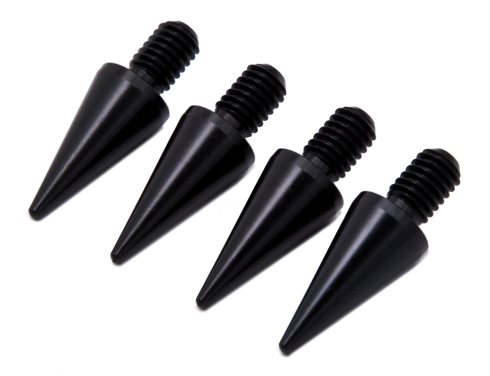Black Aluminium Speaker Spikes M6 x 10 mm – 10 mm Cone Diameter – Set of 4