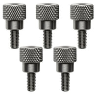 PrecisionGeek® Stainless Steel Knurled Shoulder Thumb Screws M3 x 10mm – 20mm Total Length, 10mm Head, Diamond Knurl – Set of 5