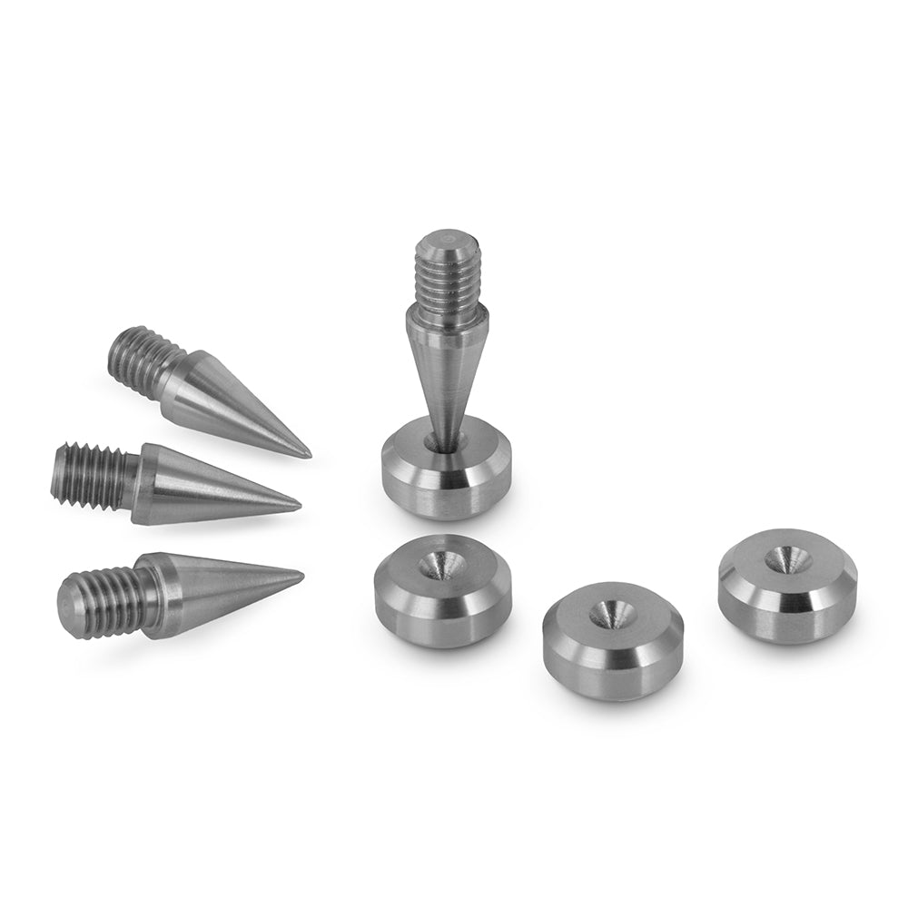 Stainless Steel Speaker Spikes M6 + 16mm dia Spikes Shoes Pads - HIFI Stands