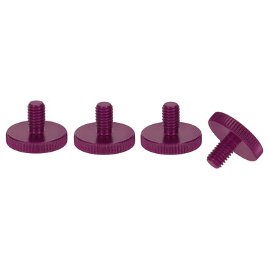 Large 20mm Head - Purple Alu Knurled Thumb Screws M6 x 10mm - 4pcs