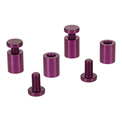 Alu Standoffs Sign Fixings Purple Anodised 20mm dia L=25mm 4x