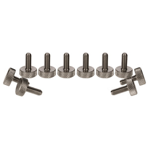 M6 x 10mm Flat Knurled Thumb Screws (Set of 10) - Stainless Steel