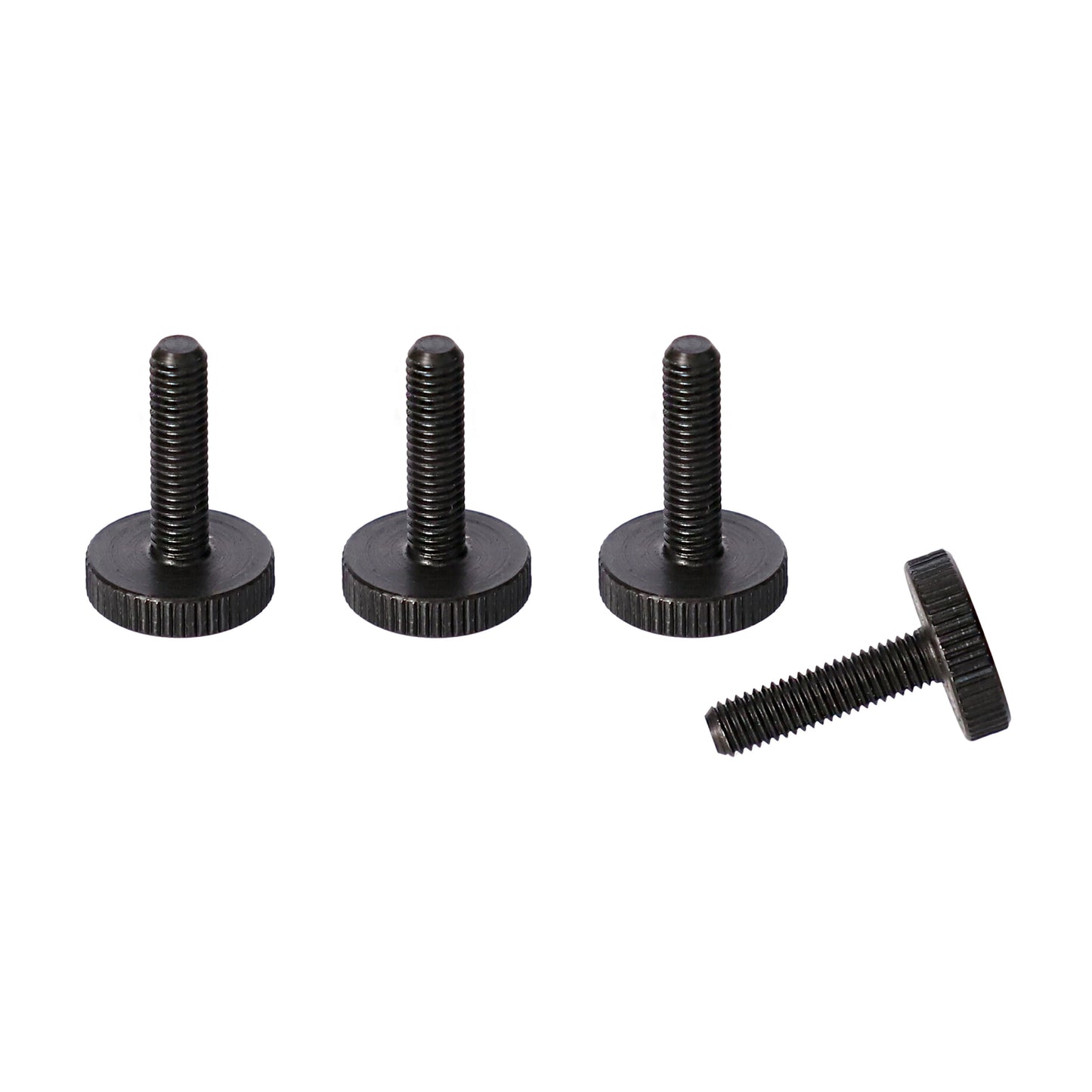 Flat Knurled Thumb Screws M6 x 19mm Blackened Steel (Set of 4)