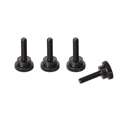 Black Steel M4 x 20mm Knurled Shoulder Thumb Screws DIN464 4pcs