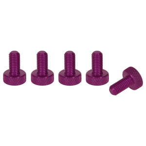 M6 x 10mm Flat Alu Knurled Thumb Screws (Set of 5) - Purple