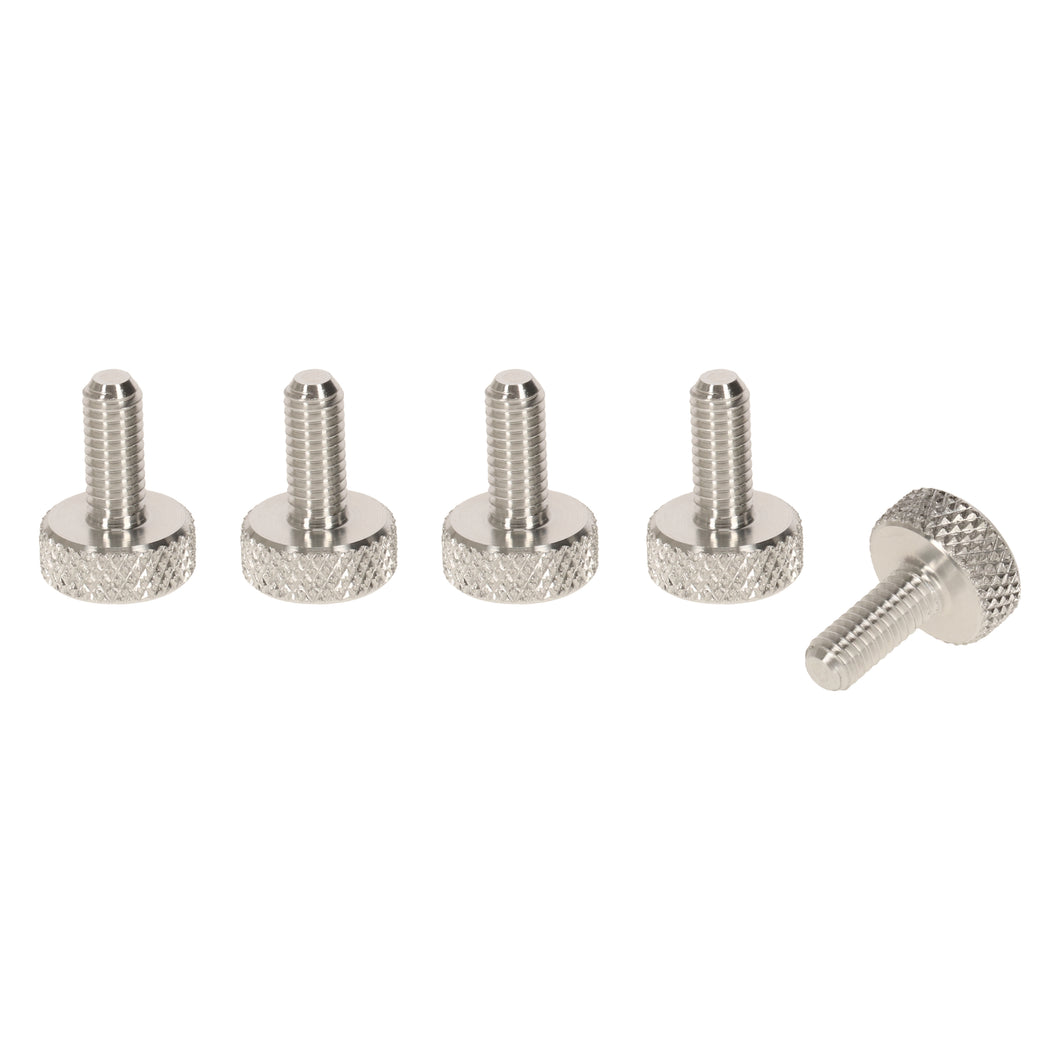 Aluminium M5 x 10mm Flat Knurled Thumb Screws -Set of 5