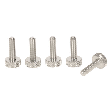 M3 x 15mm Flat Knurled Thumb Screws L-19mm (Set of 5) - Aluminium