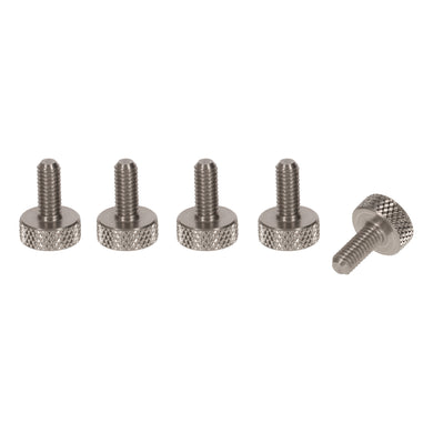 Flat Knurled Thumb Screws M6 x 10mm  Stainless Steel - Set of 5