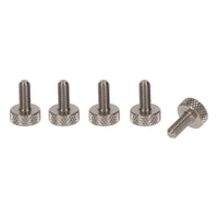 Set of 5 Flat Knurled Thumb Screws M5 x 10mm Stainless Steel - Hand Grip