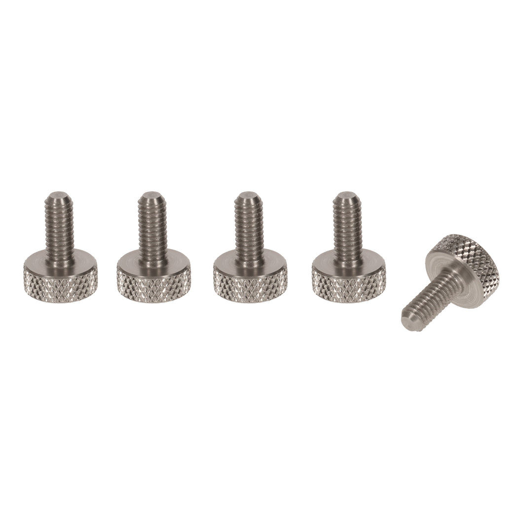 Flat Knurled Thumb Screws M5 x 10mm  Stainless Steel (Set of 5) - hand grip