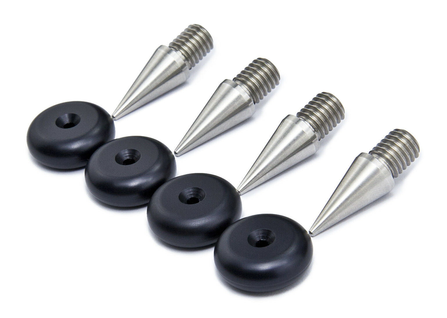 Speaker Spikes M6 Stainless Steel & Black Alu Round Speaker Pads