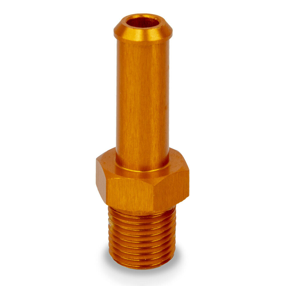 1/8 NPT to 7mm 8mm (5/16) Orange Aluminium PUSH ON BARB TAIL Hose Pipe Adapter