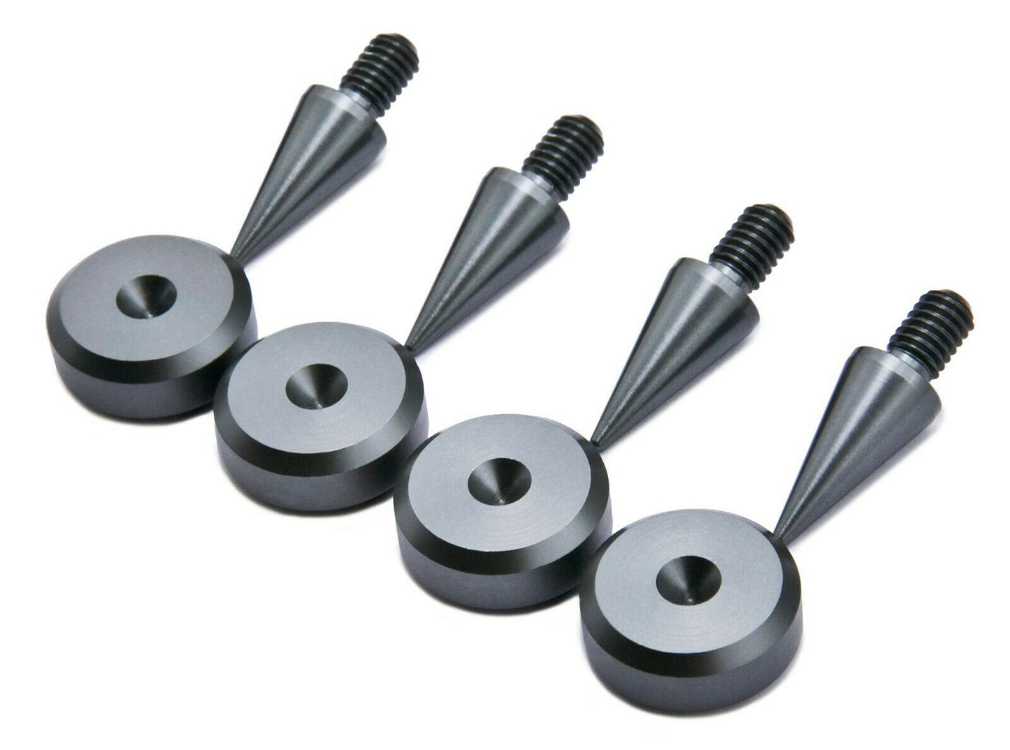 GUN METAL Speaker Spikes M6 + 20mm Spikes Shoes Chamfered - Set of 4