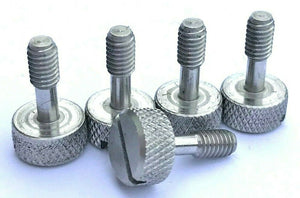 STAINLESS STEEL M4 x 6mm Flat Knurled Thumb Screws -Set of 5