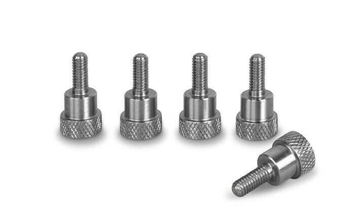 M3 x 10mm Stainless Steel Knurled Shoulder Thumb Screws L-20mm - Set of 5