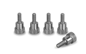 M4 x 10mm Stainless Steel Knurled Shoulder Thumb Screws L-20mm - Set of 5