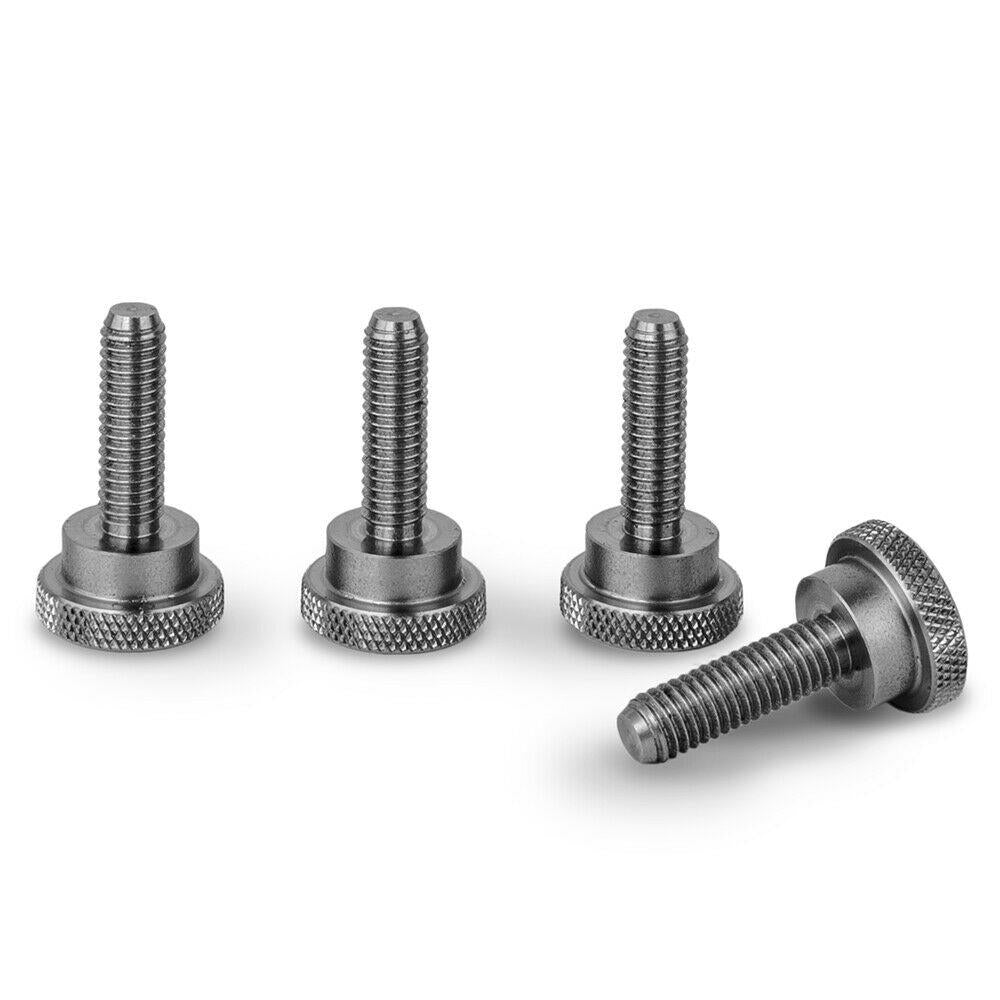 Stainless Steel M6 x 19mm Knurled Thumb Shoulder Screws - Set of 4