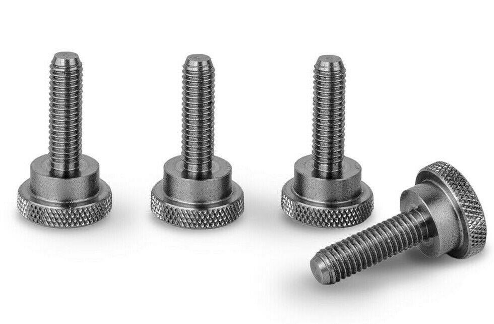 Stainless Steel M8 x 19mm Knurled Thumb Shoulder Screws - Set of 4