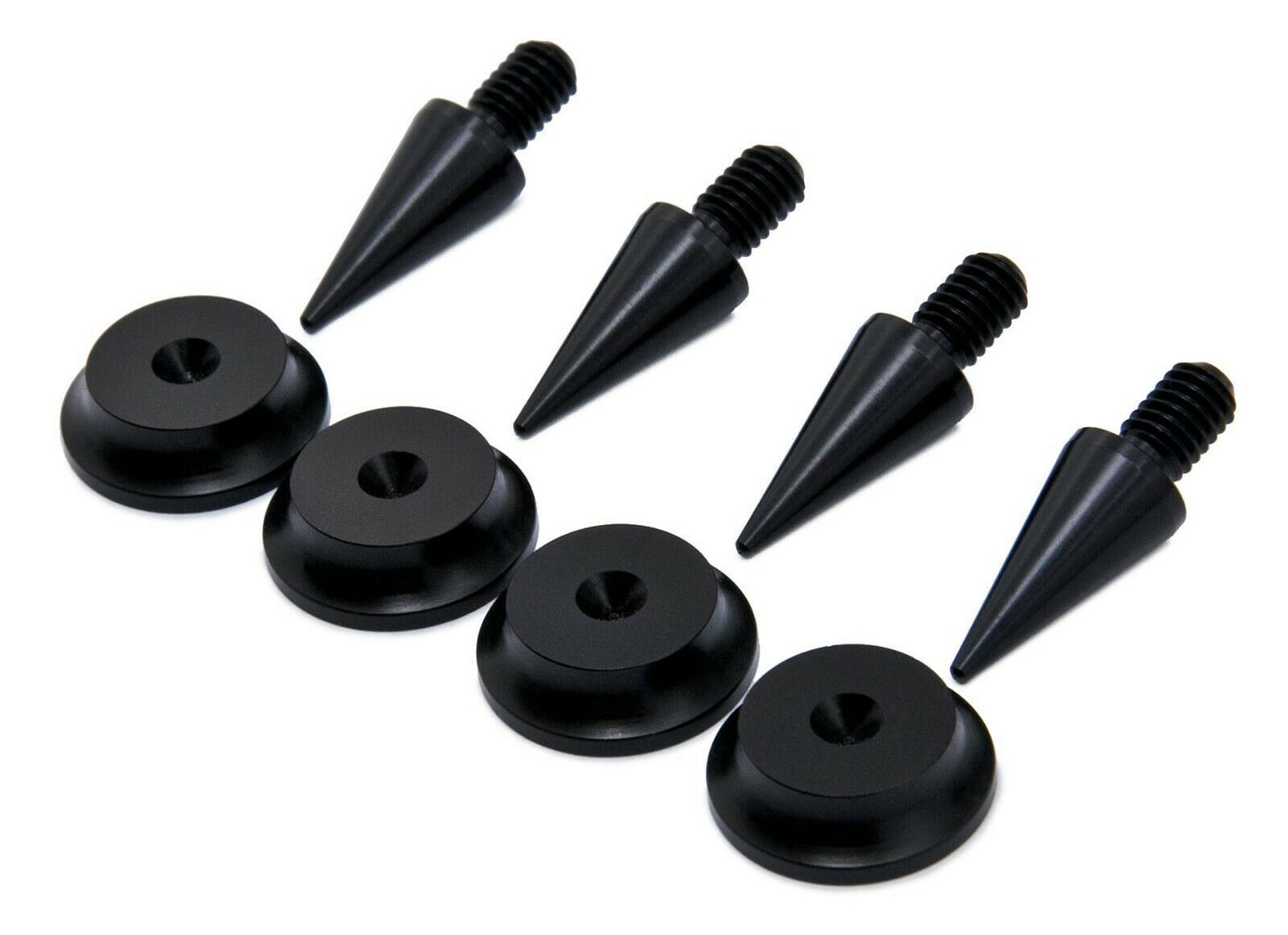 M6 BLACK Speaker Spikes + 20mm Spikes Shoes 5Radius