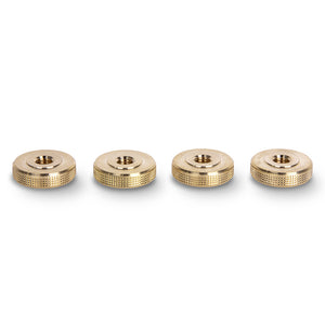 20mm Knurled Thumb Nuts / Female Thumb Wheel Lock Nut Adapter Brass M6 x 5mm - Set of 4