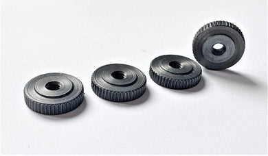 16mm Knurled Thumb Nuts Blackened Steel DIN 467 M4 x 4mm Set of 4