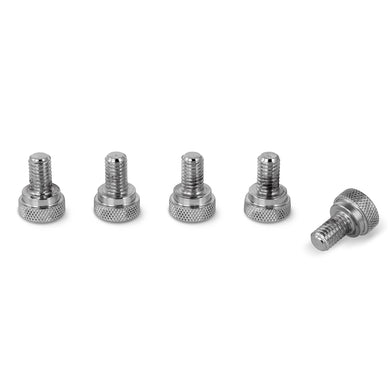 Chrome Steel M4 x 10mm Knurled Thumb Shoulder Screws (Set of 5)