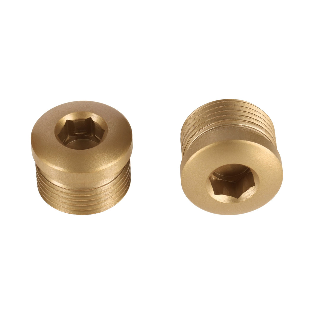 Alu MTB Bicycle Flat Pedal End Dust Caps End Bolts Hex Gold