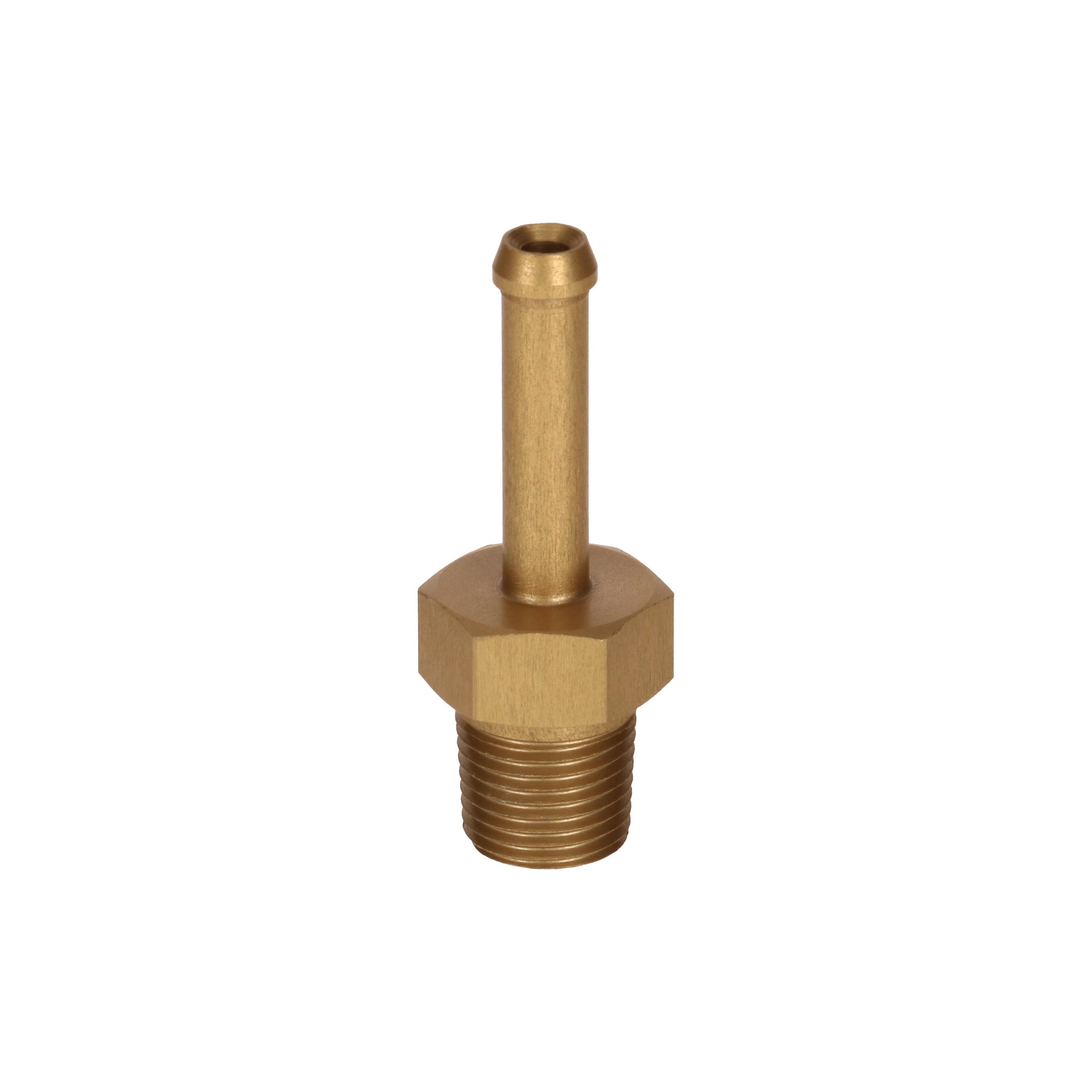 1/8 NPT to 5mm-6mm (1/4) PUSH ON BARB TAIL Adapter Gold Anodised Aluminium